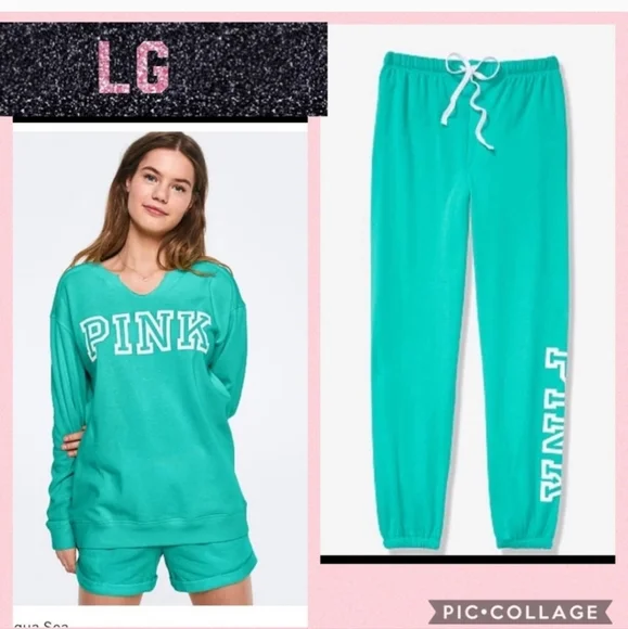 Victoria's Secret PINK Classic Joggers, Size S, Teal - Picture 2 of 10